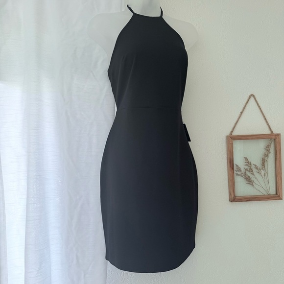 NWT LBD Little Black Dress from Express Womes Size S halter top mini dress - Picture 2 of 6